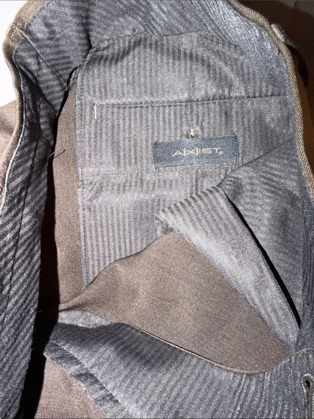 Axist Brown Men's Dress Pants with Subtle Texture 33X30
